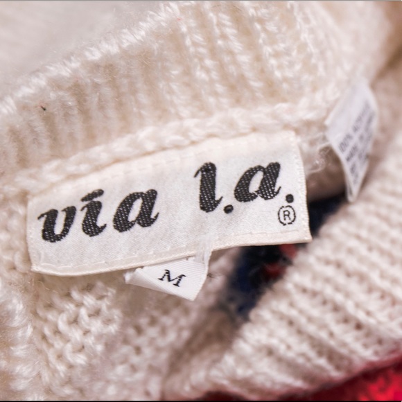 ❌SOLD❌Vintage 80s rainbow dolman draped sweater - Picture 7 of 7